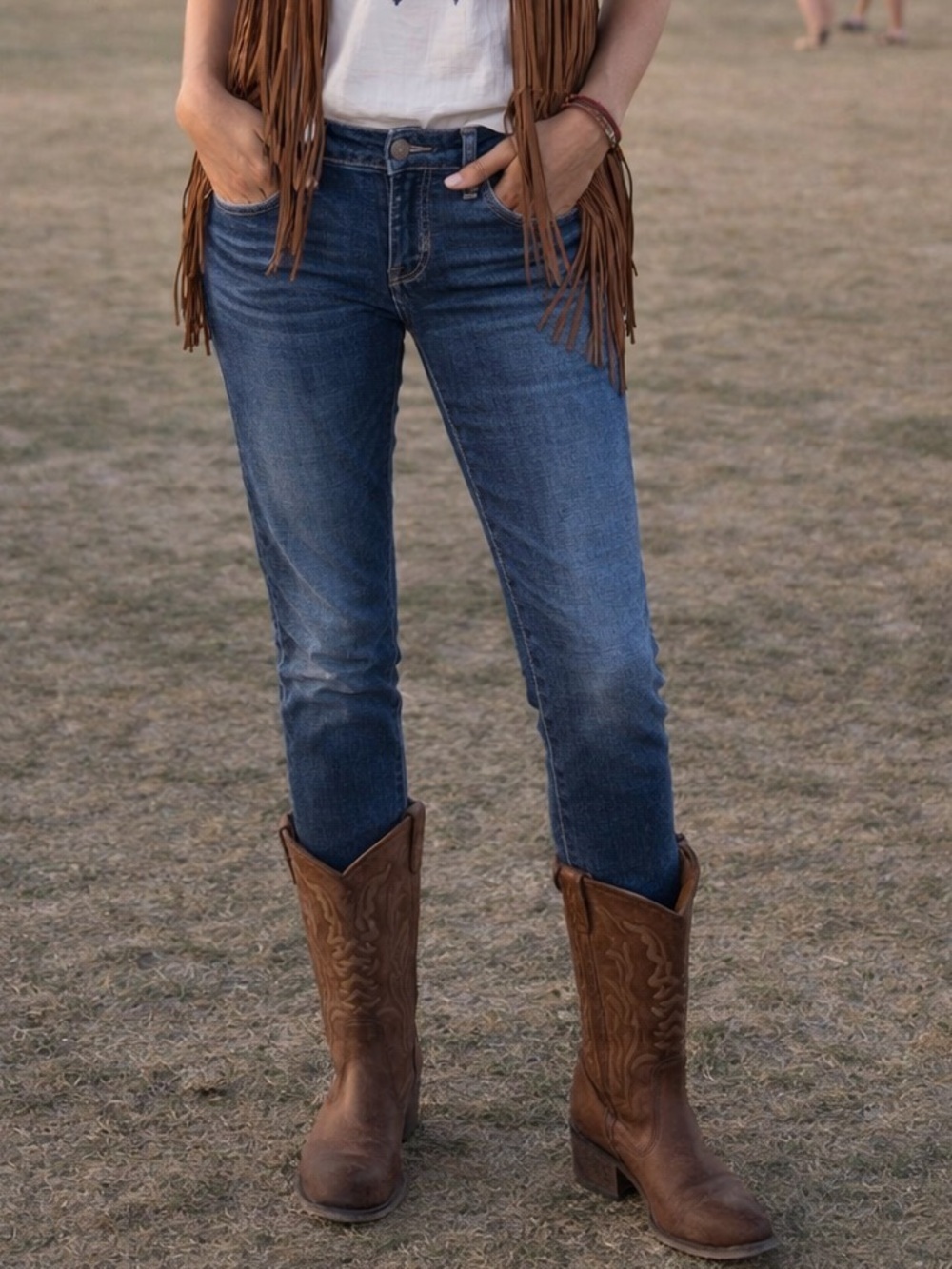 Silver Jeans Boyfriend Womens 25 Whiskered Stretch Distressed Western Cowgirl
